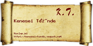 Kenesei Tünde névjegykártya