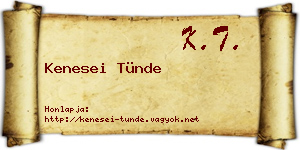 Kenesei Tünde névjegykártya