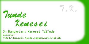 tunde kenesei business card